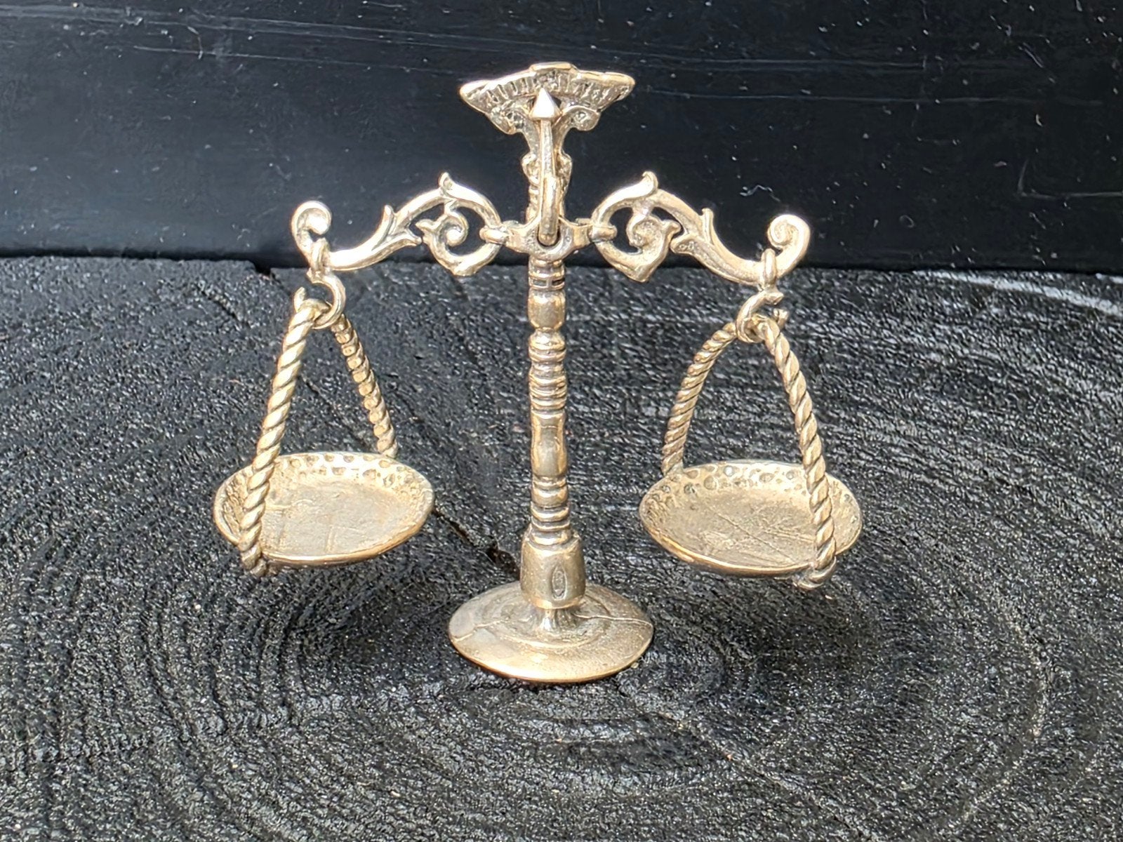 Zilveren miniatuur weegschaal met losse schalen, Verzenden, Zilver