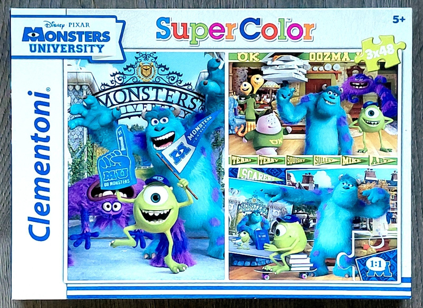 Clementoni puzzel Monsters & Co 3x 48 compleet, Ophalen of Verzenden, 10 tot 50 stukjes, Zo goed als nieuw, 4 tot 6 jaar