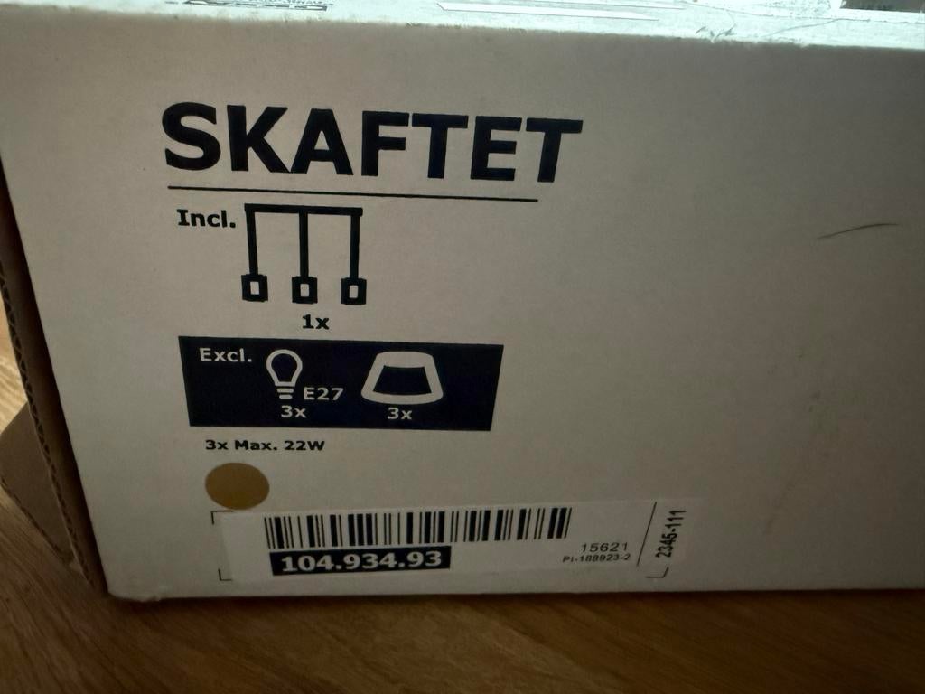 IKEA Skaftet hanglamp met 3 Molnart LED lampen, Ophalen, Nieuw, Metaal, Minder dan 50 cm