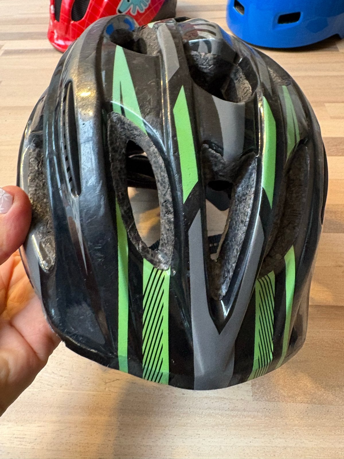 Fietshelm zwart/groen, maat S/M - Gratis af te halen, Ophalen, Gebruikt, S