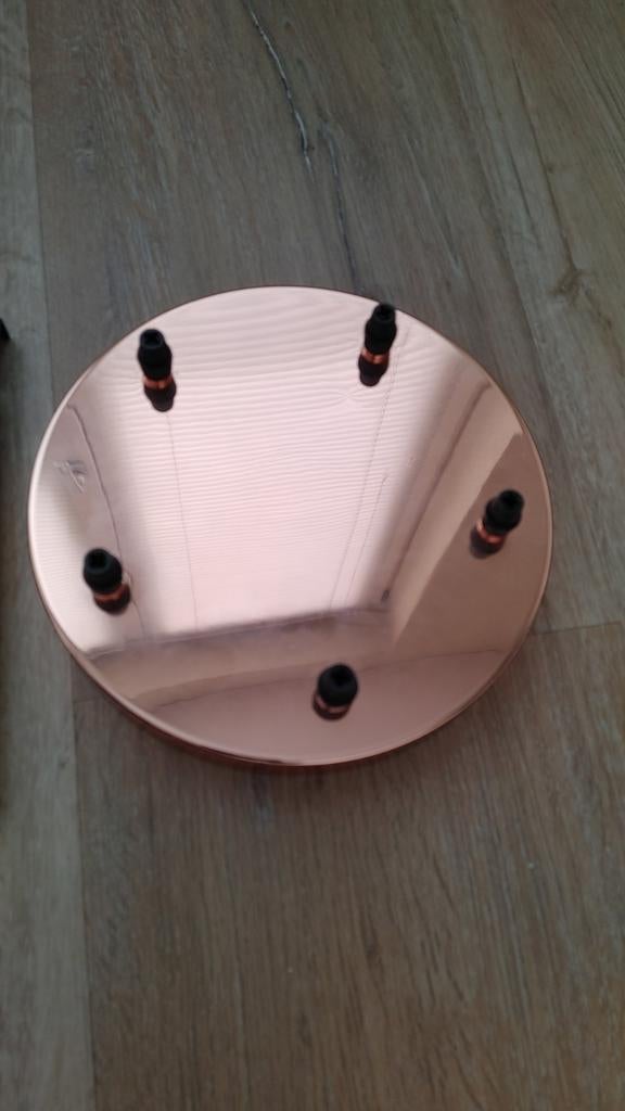Plafondplaat voor hanglamp - bronskleurig, Nieuw, Ophalen of Verzenden, Minder dan 50 cm, Metaal