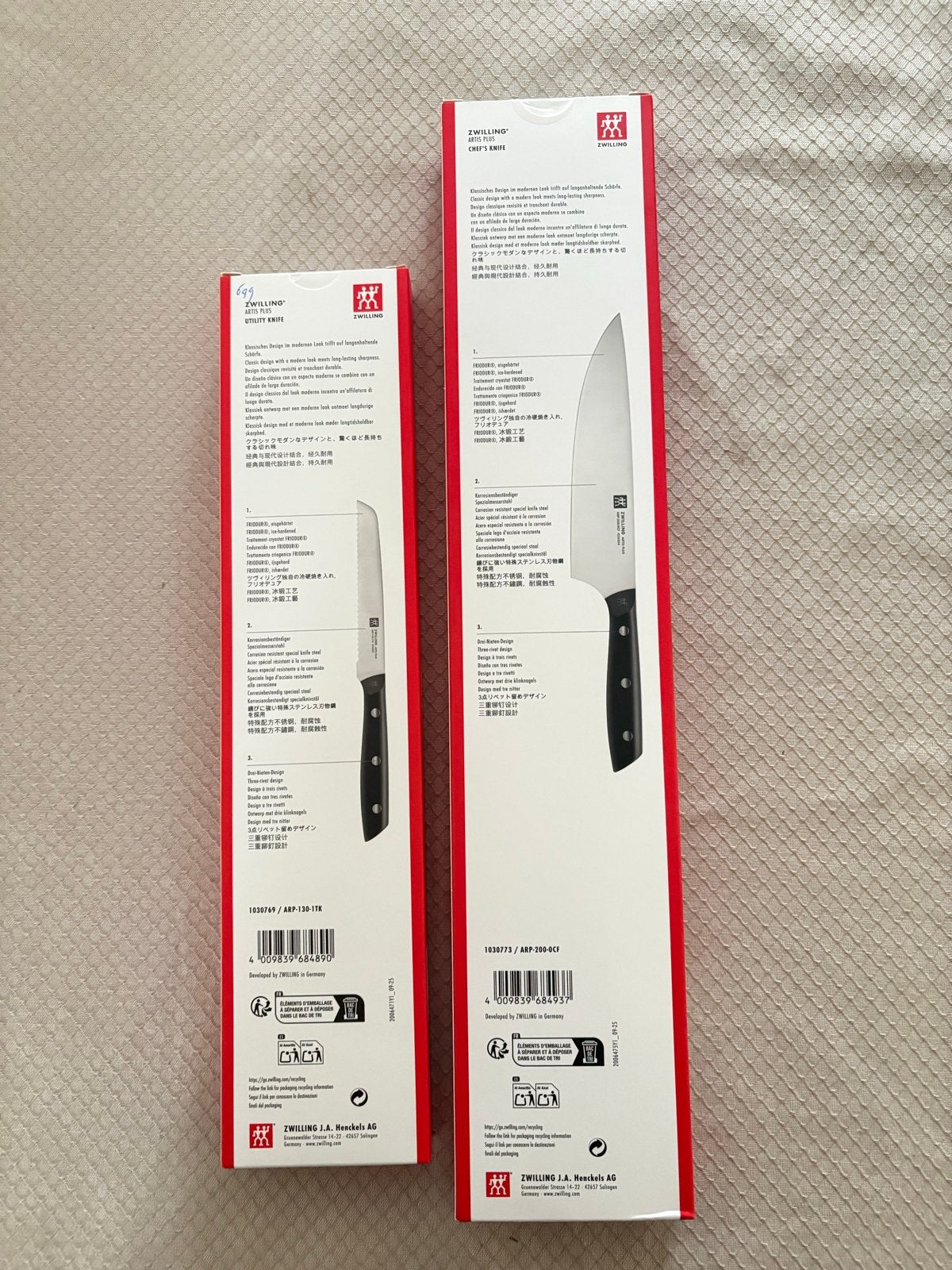Zwilling Messenset: Chef's Knife & Utility Knife, Huis en Inrichting, Keuken | Bestek, Nieuw, Los bestek, Messenset, Rvs of Chroom