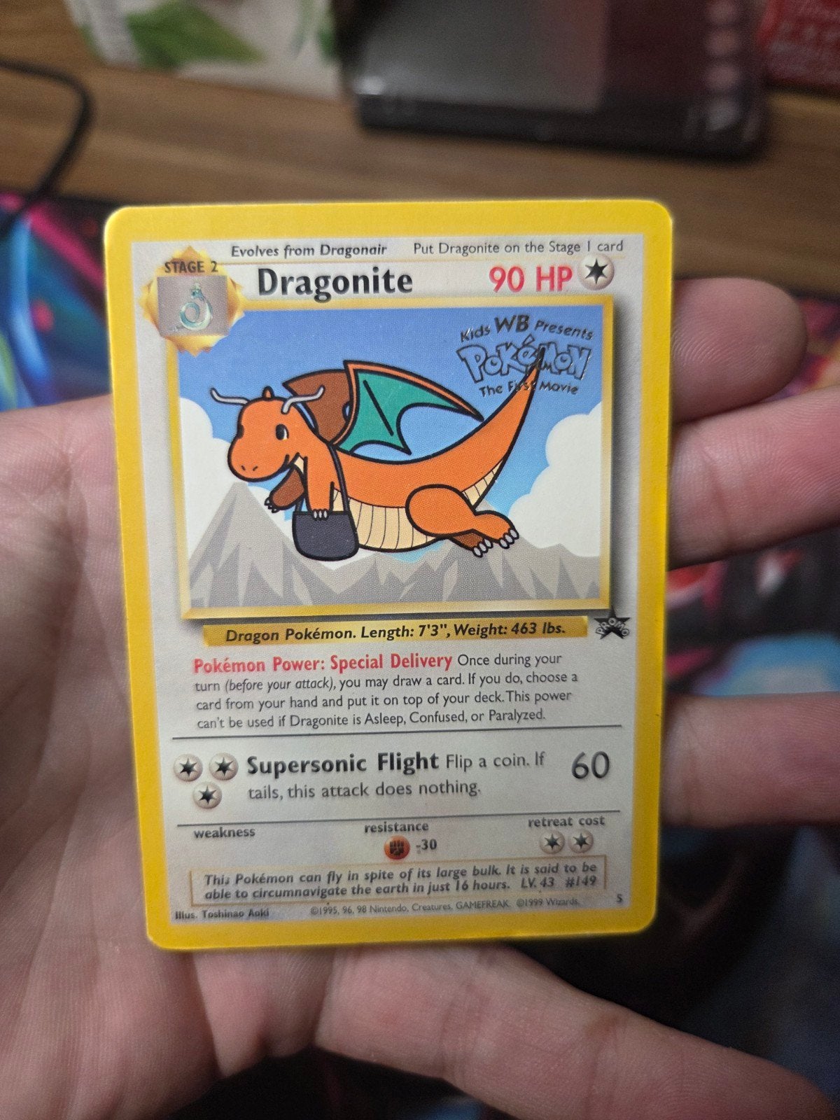 Dragonite 5 Black Star Promo Pokemon the First Movie, Ophalen of Verzenden, Zo goed als nieuw, Losse kaart