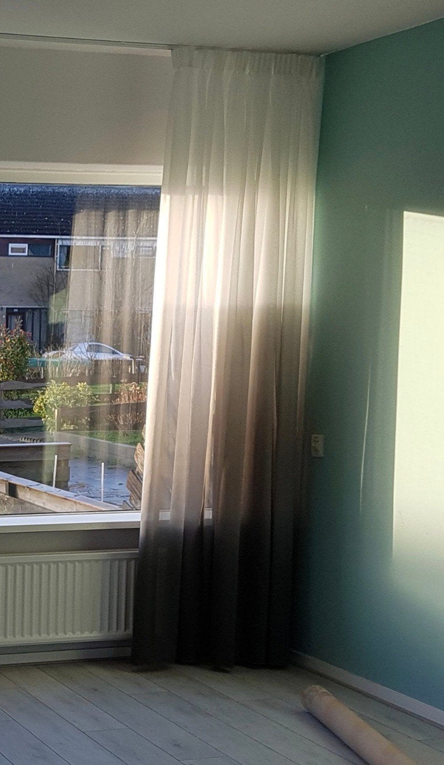 Vitrage Maartje 375 cm x 260 cm hoogte - Gebruikt maar goed, Ophalen, Vitrage, Gebruikt, Polyester