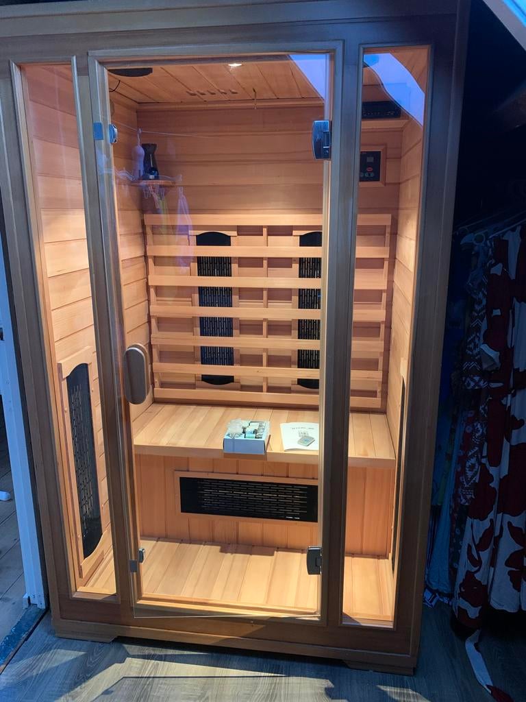 Zo goed als nieuwe Interline Infrarood Sauna, Sport en Fitness, Sauna, Ophalen, Zo goed als nieuw, Infrarood, Complete sauna