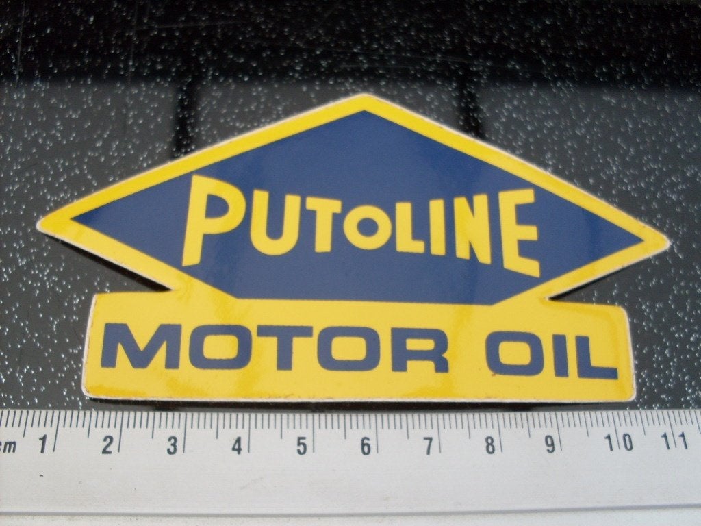 sticker putoline motor oil logo middel 7-hoek olie, Verzenden, Zo goed als nieuw, Merk
