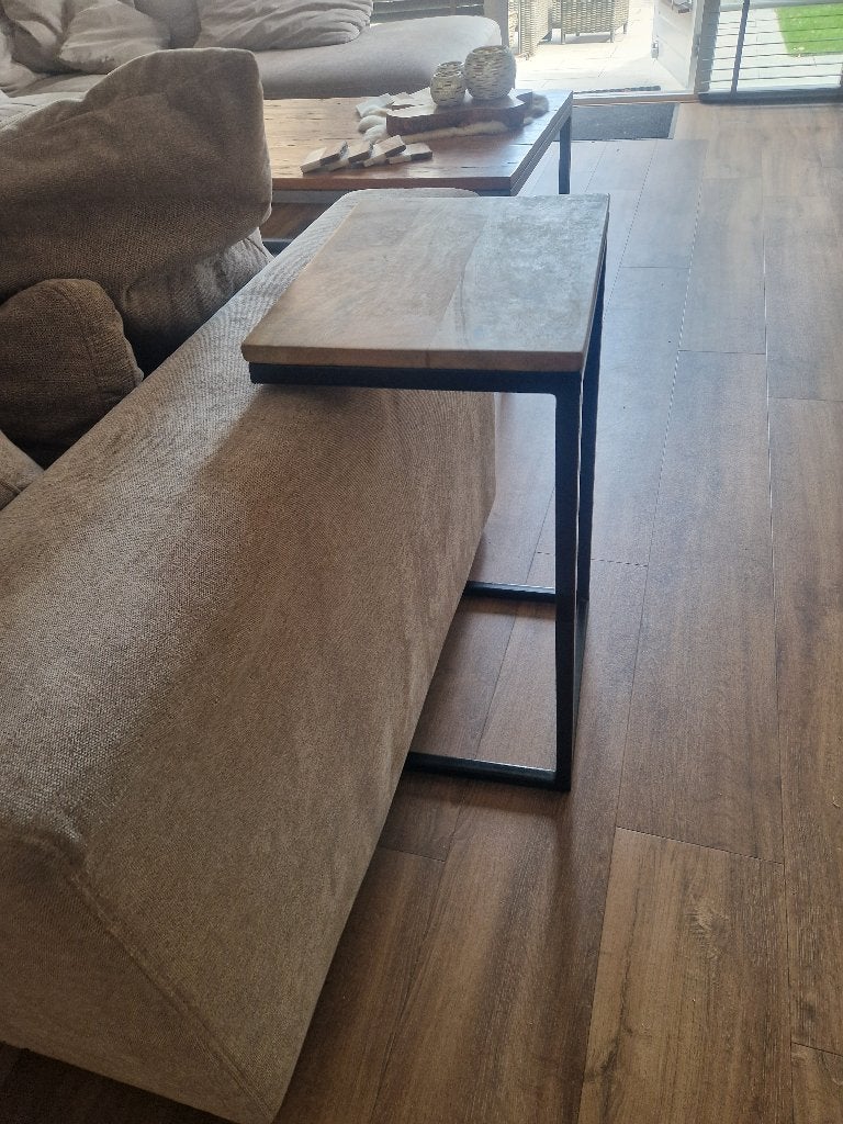 Industriële Bijzettafel / laptoptafel, Minder dan 55 cm, Gebruikt, Industrieel, Rechthoekig