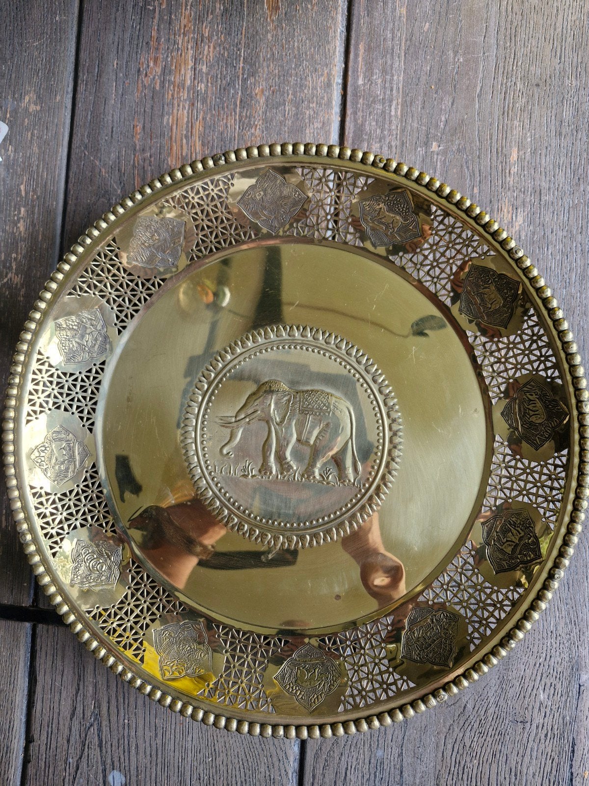 Messing Olifant Schaal uit Thailand, Gebruikt, Schaal, Rond, Ophalen of Verzenden