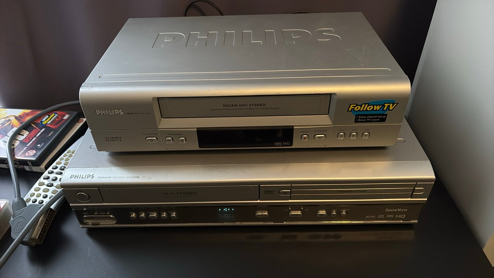 Philips VHS-speler en DVD/VCR combi, Ophalen of Verzenden, Gebruikt, VHS-speler of -recorder