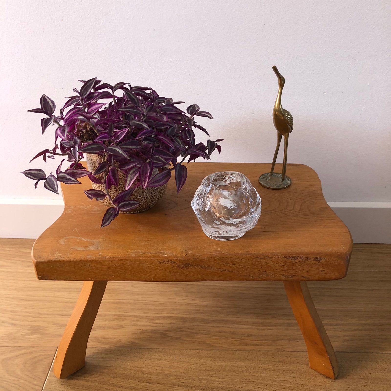 Vintage Brutalistische Boomstam Bijzettafel | Jaren 60, Ophalen of Verzenden, Zo goed als nieuw, 75 cm of meer, 60 cm of meer