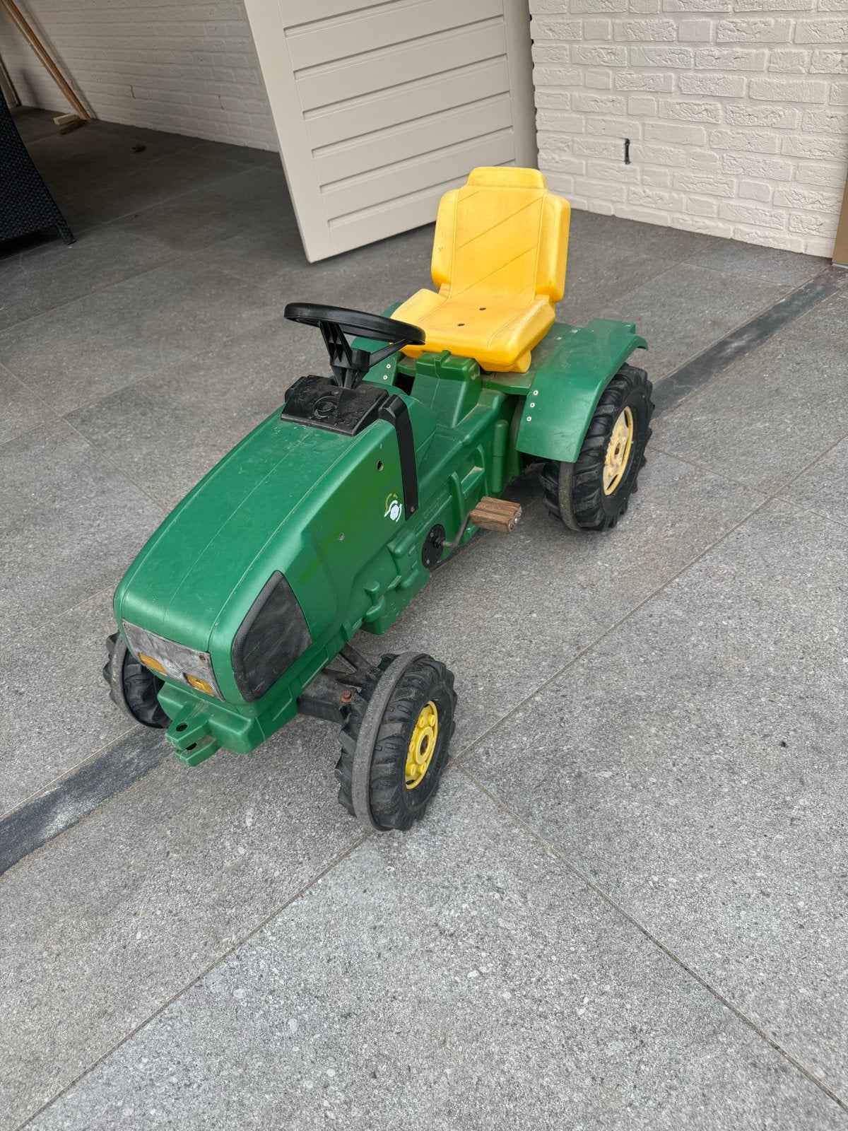 Groene traptractor met gele zitting, Ophalen, Gebruikt, Trapvoertuig