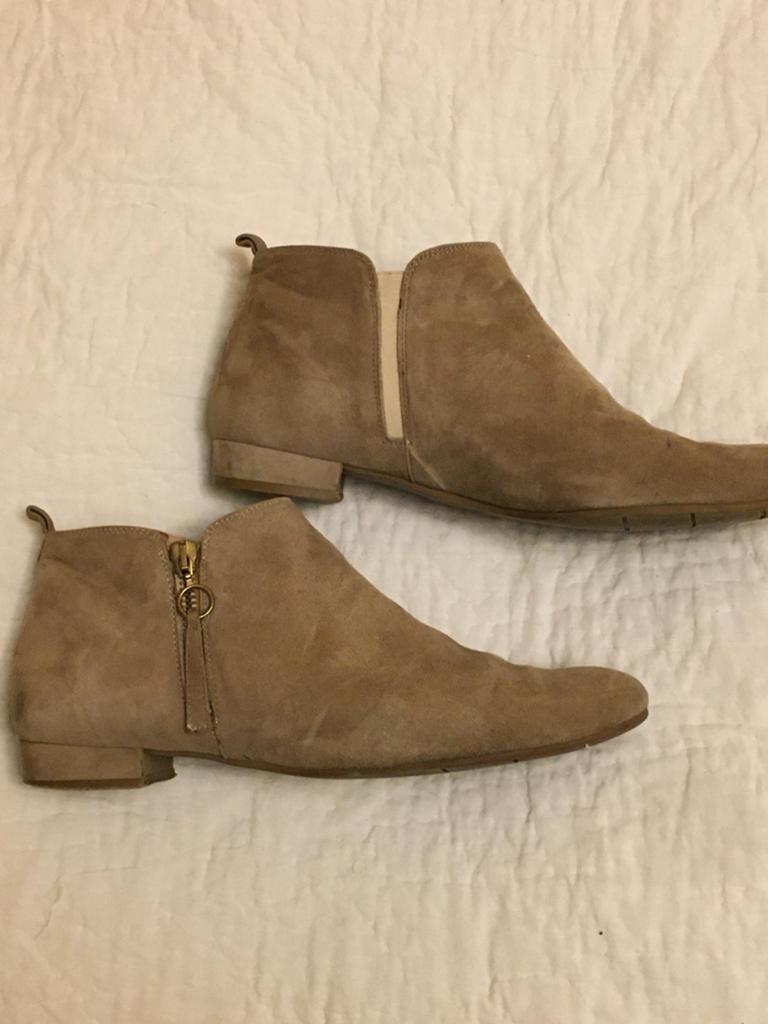 Elegante suède enkellaarzen van Evaluna, maat 39, Verzenden, Beige, Lage of Enkellaarzen, Zo goed als nieuw