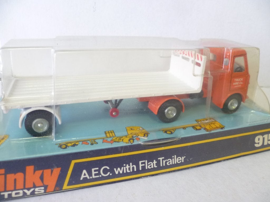 Dinky Toys 915 A.E.C. with Flat Trailer vrachtauto 1:43 auto, Ophalen of Verzenden, Nieuw, Bus of Vrachtwagen, Dinky Toys