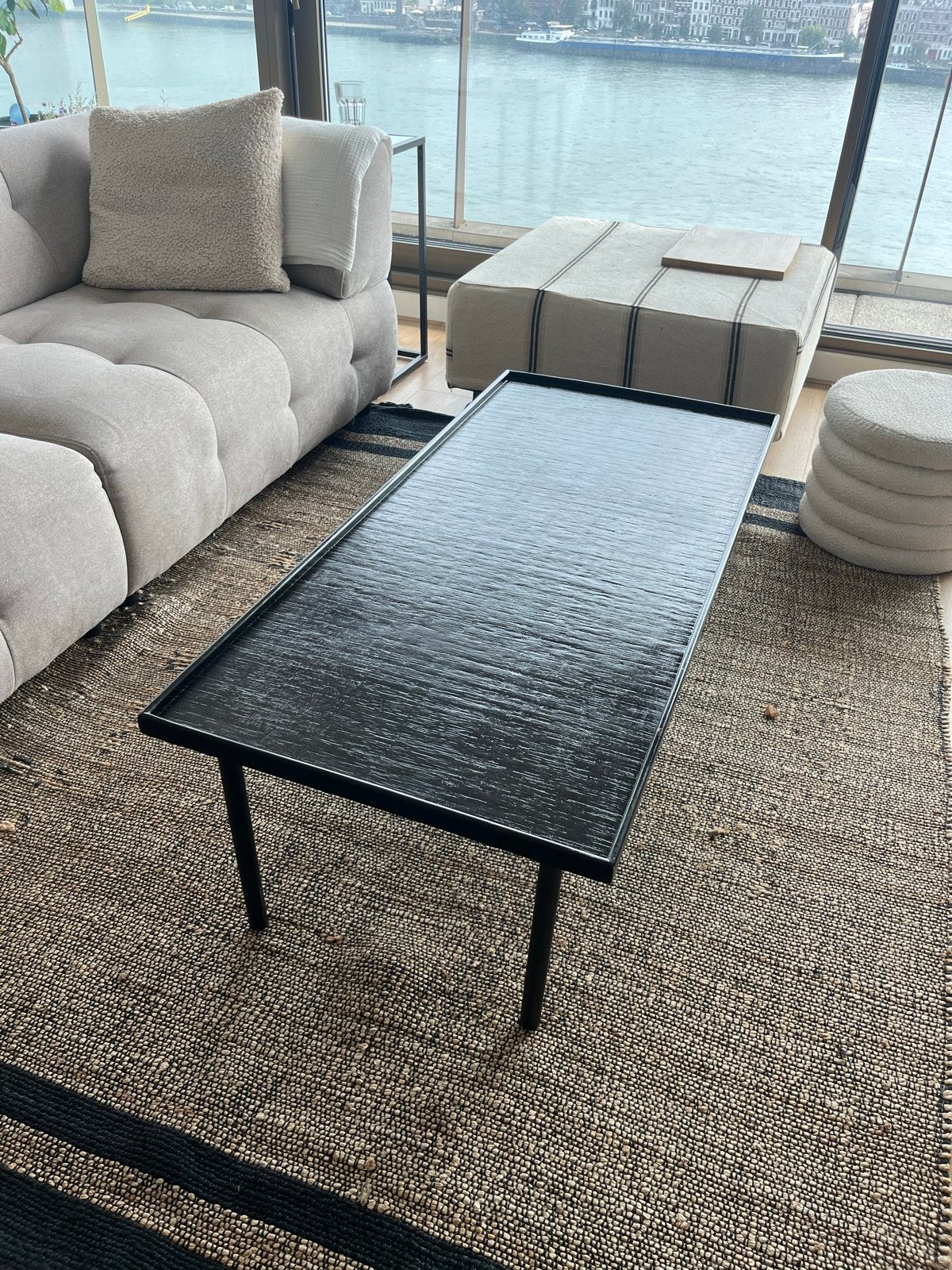 Zara Home Salontafel - Zwart Bruin, Modern Design, Ophalen, 100 tot 150 cm, 50 tot 100 cm, Zo goed als nieuw