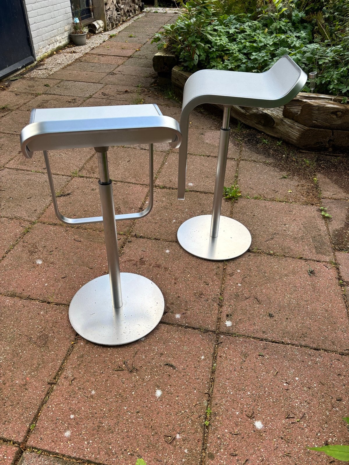 Set van 2 LEM Design barkrukken van La Palma, Huis en Inrichting, Ophalen, Gebruikt, In hoogte verstelbaar, 90 cm of meer