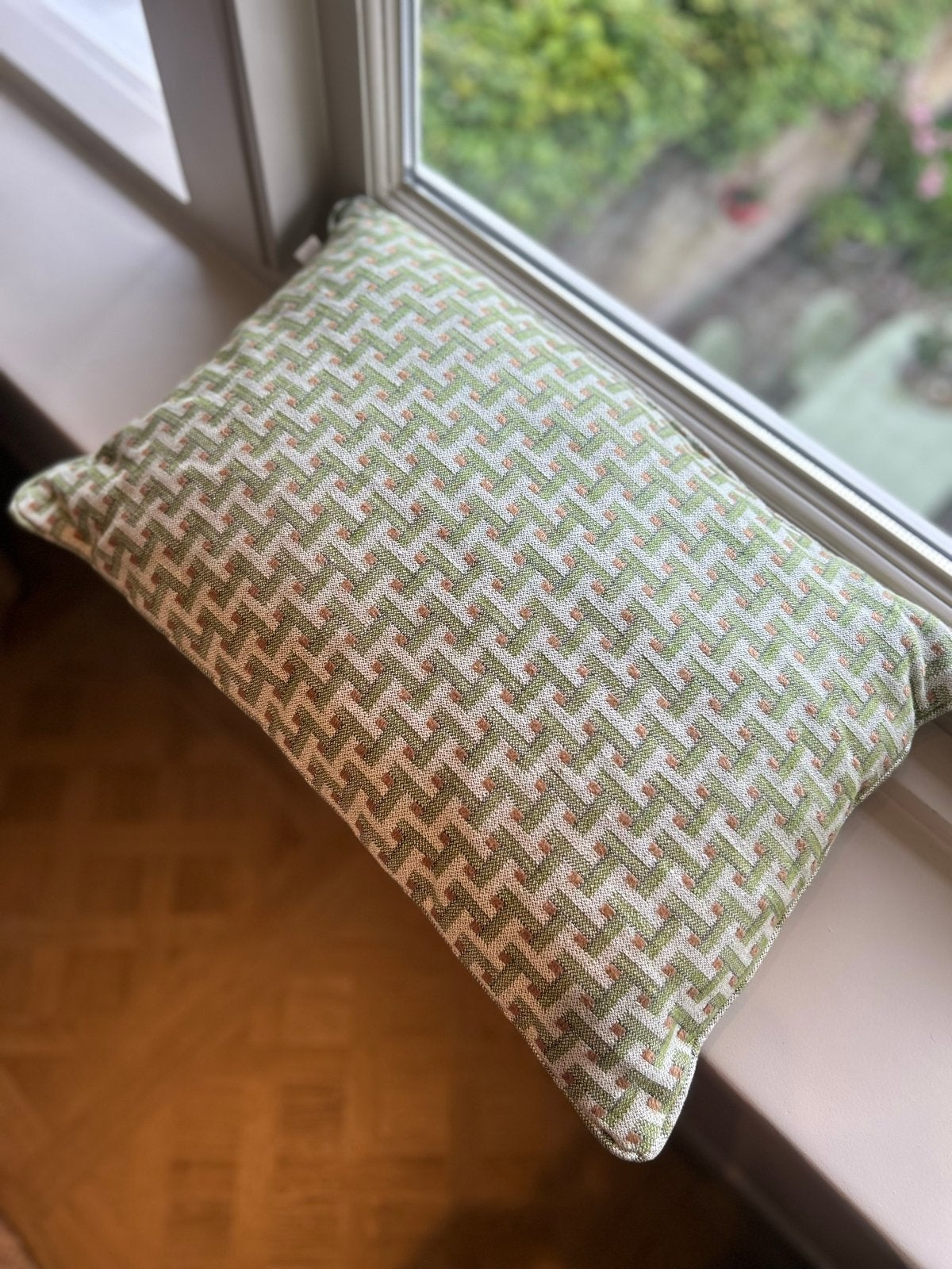 Palais Sierkussen 60x40 cm - Groen/Oranje Patroon, Beige Ach, Overige merken, Meerkleurig, Met print, Ophalen of Verzenden