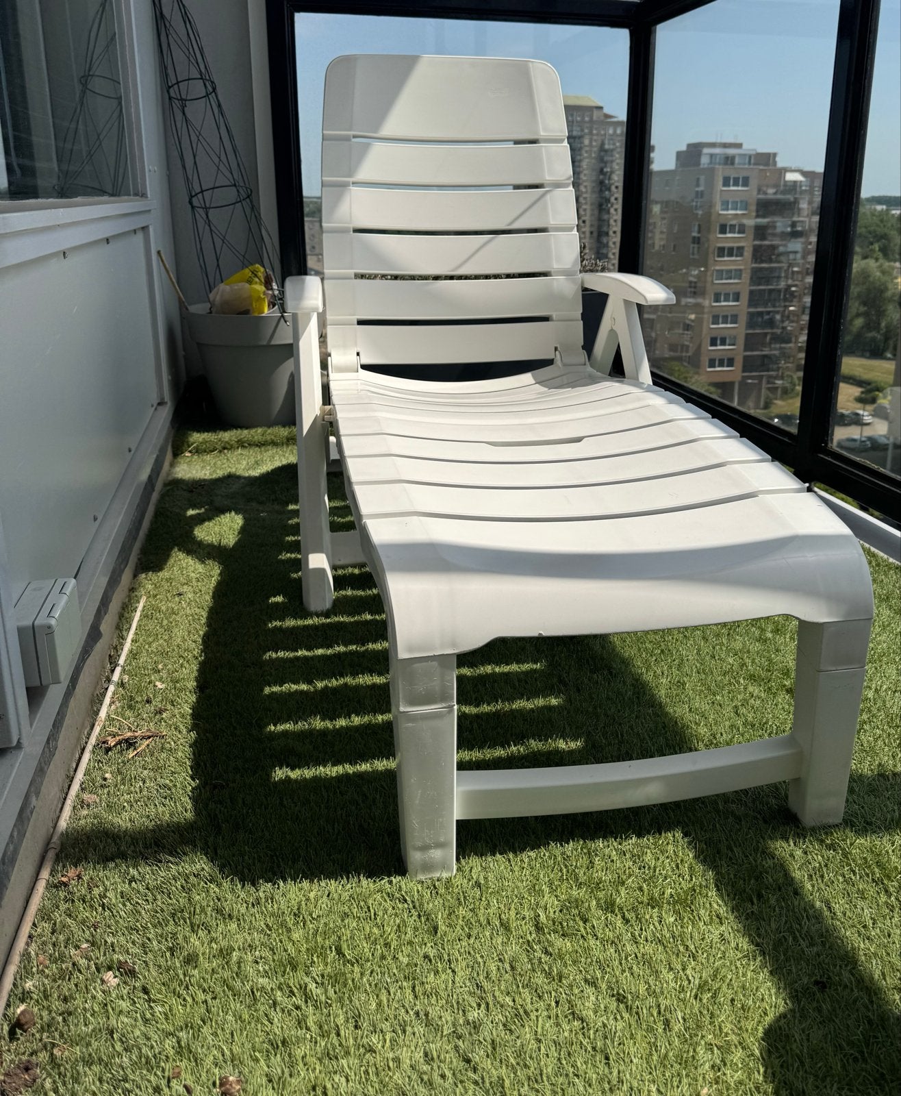 Hartman Sunlounger ligbed - Verstelbaar en Inklapbaar, Ophalen, Zo goed als nieuw, Kunststof, Inklapbaar