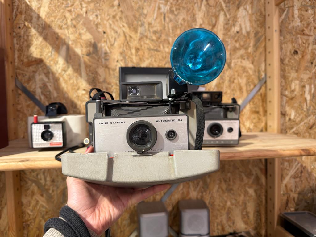 Polaroid Land Camera Automatic 104 met flitser, Ophalen of Verzenden, Gebruikt, Polaroid