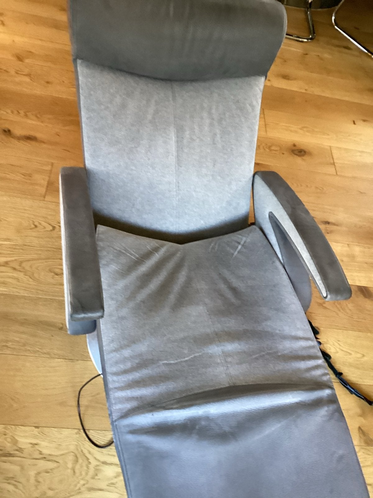 Leolux Helical Relaxstoel - Leer/Alcantara, Massage, Verstel, Ophalen, Leer, Zo goed als nieuw, Eén