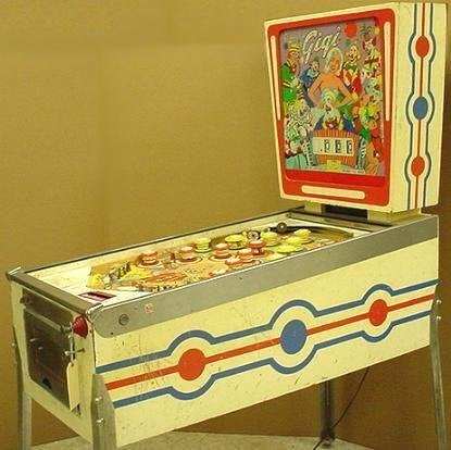 Schitterende vinate flipperkast Gigi uit 1963, Ophalen, Gebruikt, Mechanisch, Gottlieb