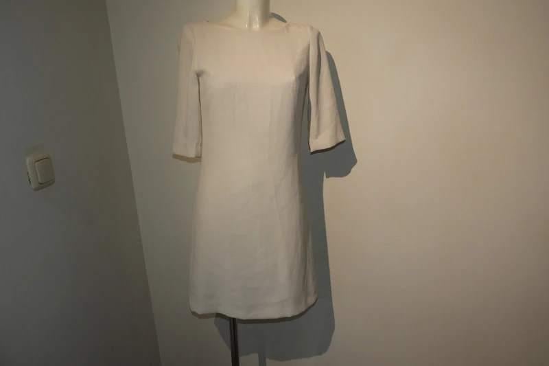Ladress witte nette jurk tijdloos mooi en makkelijk, Kleding | Dames, Jurken, Verzenden, Wit, Zo goed als nieuw, Knielengte