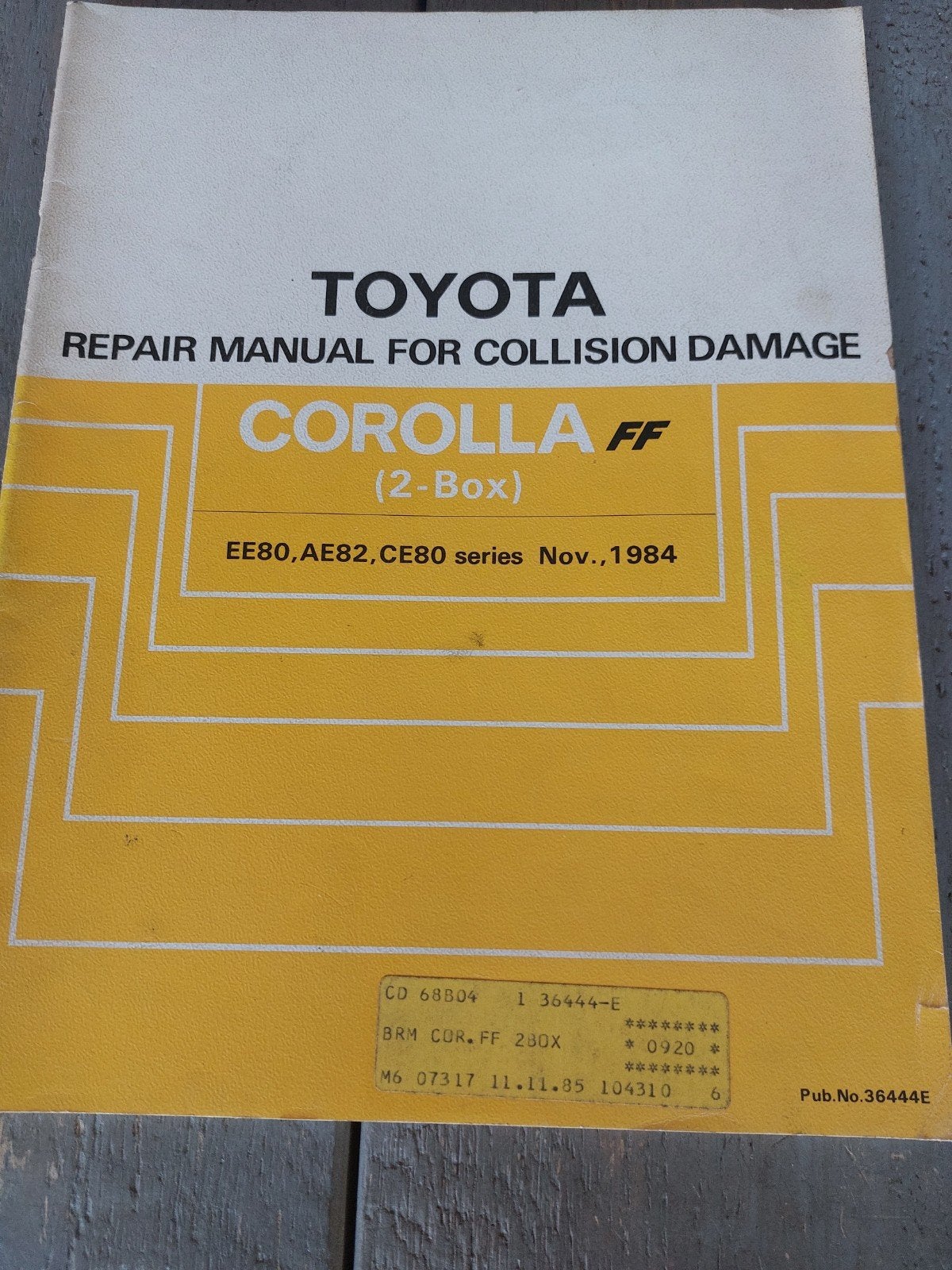 REPAIR MANUAL FOR COLLISION DAMAGE TOYOTA COROLLA EE80 AE82, Ophalen of Verzenden