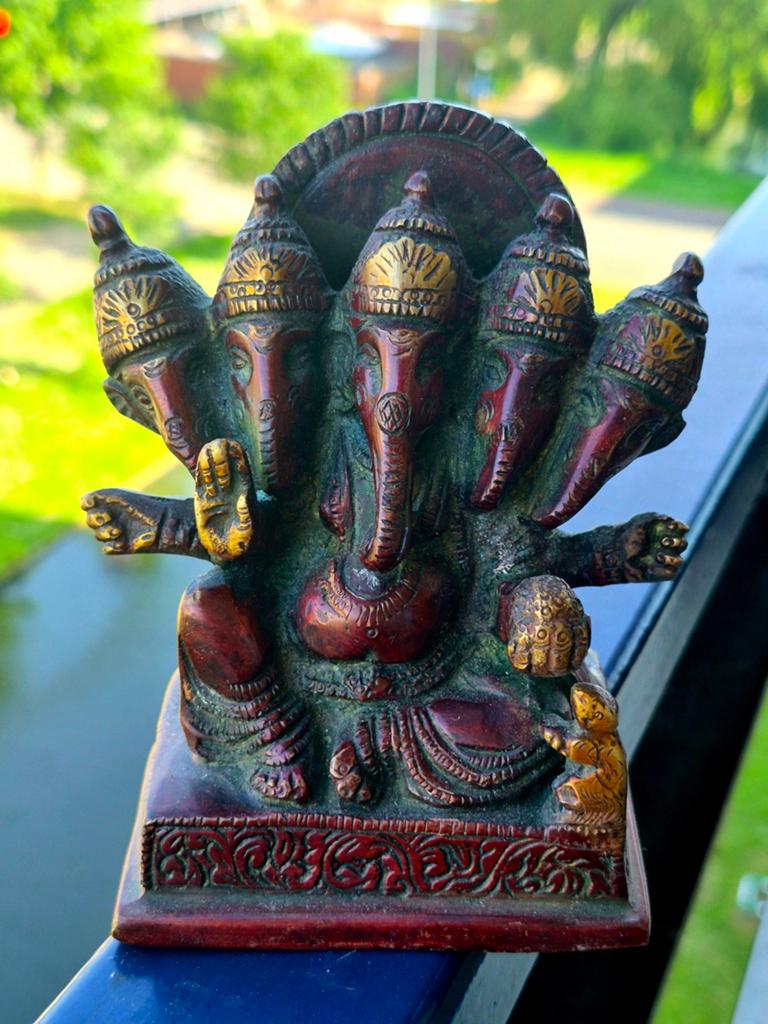 Ganesha met 5 hoofden bronzen beeld, Ophalen of Verzenden, Nieuw