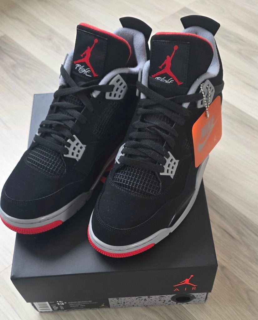 ​Air Jordan 4 Retro Bred (2019) | Maat 46 (US 12) | Nike Bon, Kleding | Heren, Zwart, Nieuw, Ophalen of Verzenden, Sneakers of Gympen