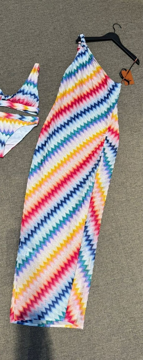 Missoni Maxi-jurk met Zigzag Patroon Italiaanse maat 48, Kleding | Dames, Maat 38/40 (M), Nieuw, Onder de knie, Meerkleurig
