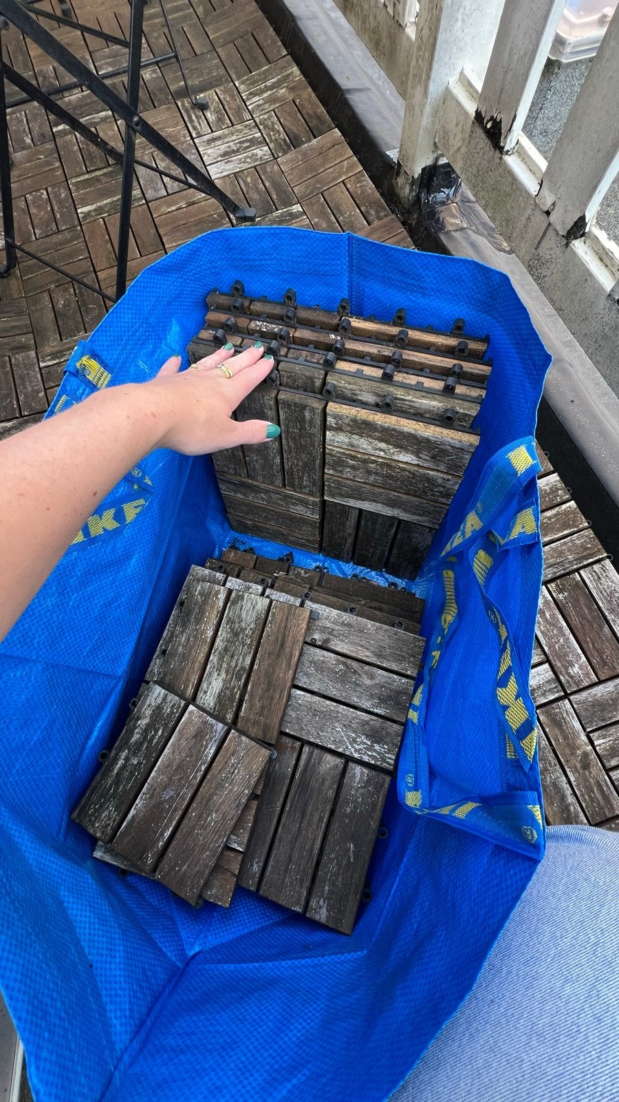 IKEA rubbers houten tegels - 11,5 stuks, Ophalen, Gebruikt, Rubber, Minder dan 5 m²