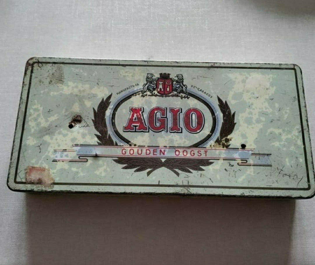 Sigarendoos,Duizel,Agio,groen,Sigaren,Gouden Oogst,, Verzamelen, Ophalen of Verzenden, Gebruikt, Overige