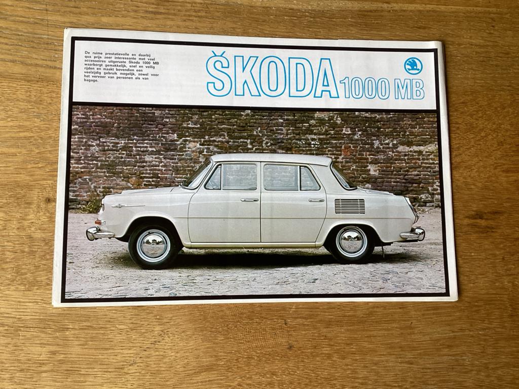 Originele Skoda 1000 MB brochure uit de jaren '60, Ophalen of Verzenden, Gelezen, Overige merken
