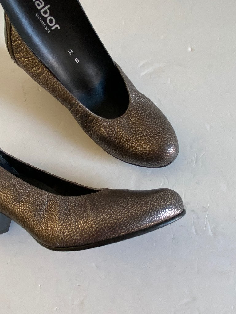 K326 Gabor mt. 39/H leren pumps ballerina's schoenen leer, Pumps, Beige, Gabor, Ophalen of Verzenden