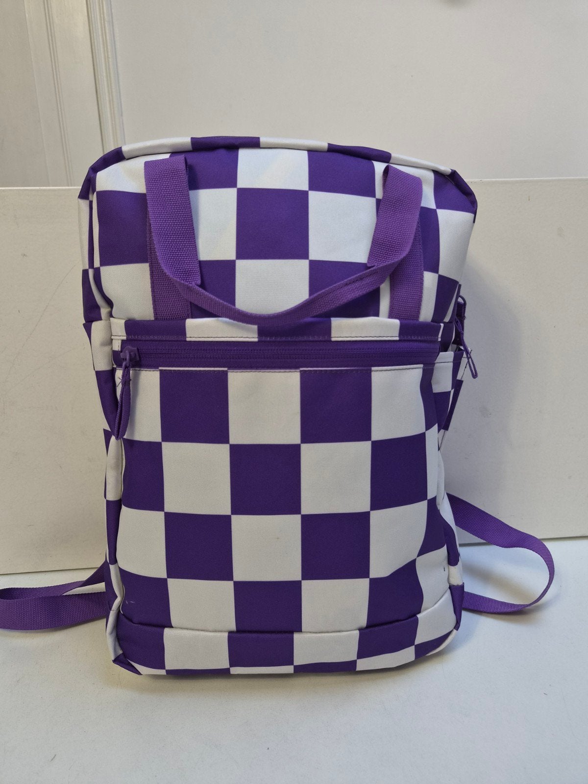 Ikea STARTTID Rugzak - Paars/Wit Geblokt Design, Ophalen of Verzenden, Gebruikt, 25 tot 40 cm, Overige merken