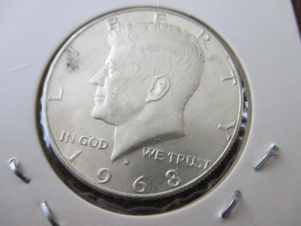 Amerika halve dollar 1968, Postzegels en Munten, Munten | Amerika, Ophalen of Verzenden, Noord-Amerika, Losse munt, Zilver