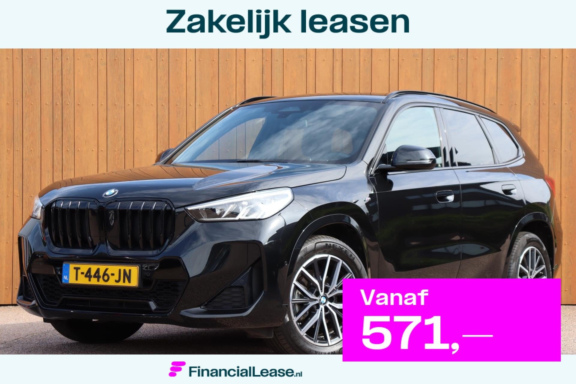 BMW X1 SDrive18i M-Sport orgNL leer/alc+verw camera el.klep, 12 maanden, 136 pk, Gebruikt, Zwart