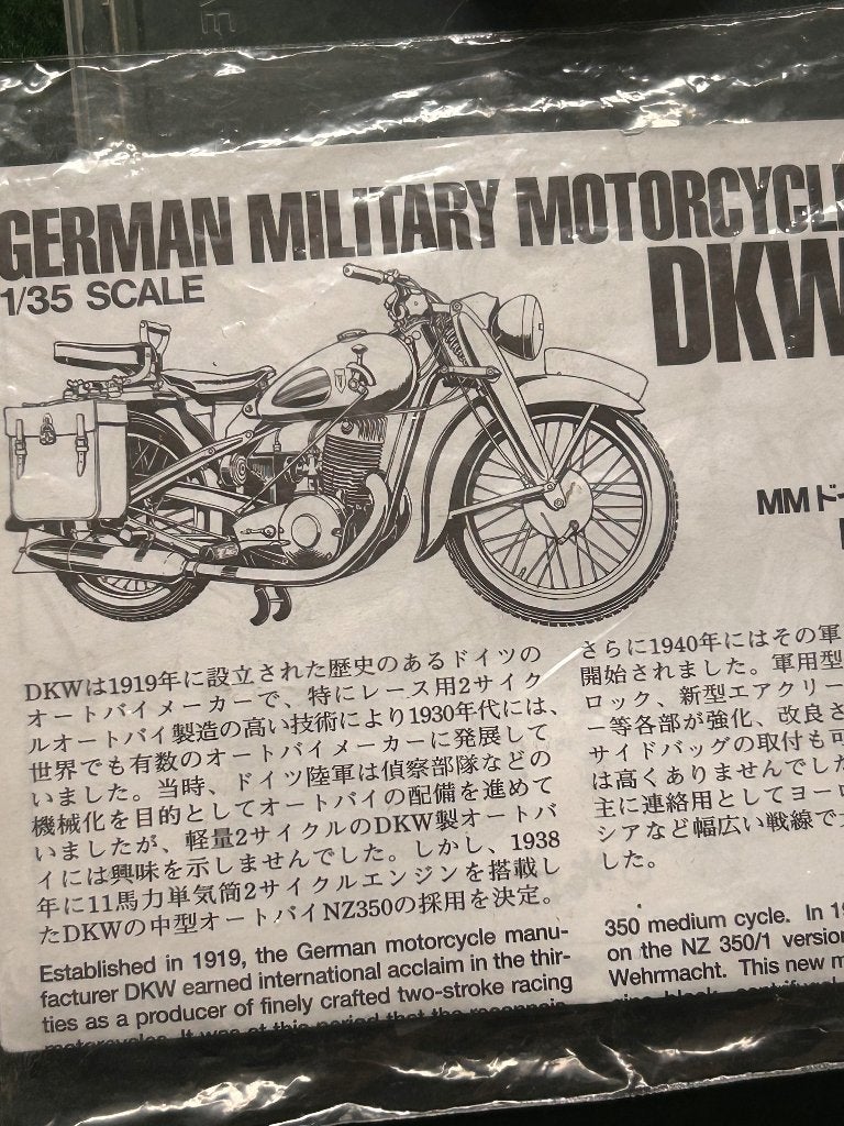 motor DKW 1/35, Ophalen of Verzenden, Nieuw, 1:35 tot 1:50, Diorama