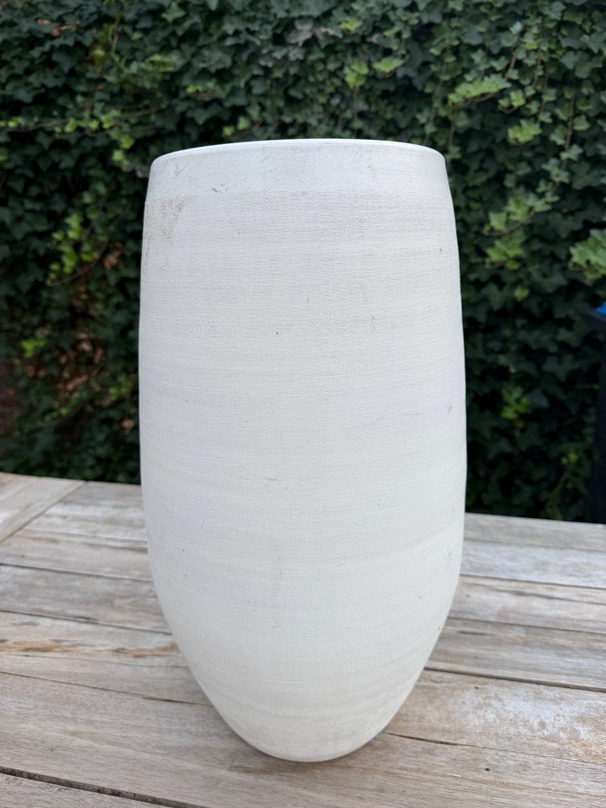 Witte Tuinpot - 53cm Hoog, 22cm Breed, Ophalen, Overige materialen, Gebruikt, Rond