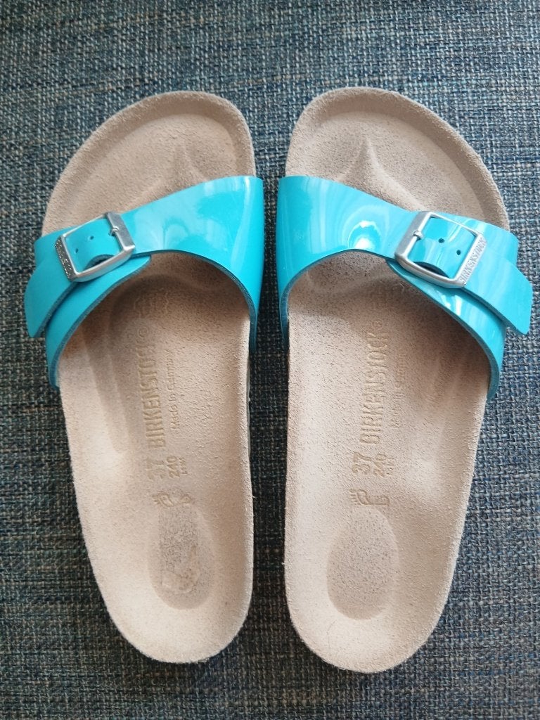 Birkenstock slippers sandalen mt 37 -nieuwstaat, 1x gedragen, Nieuw, Birkenstock, Sandalen of Muiltjes, Ophalen of Verzenden