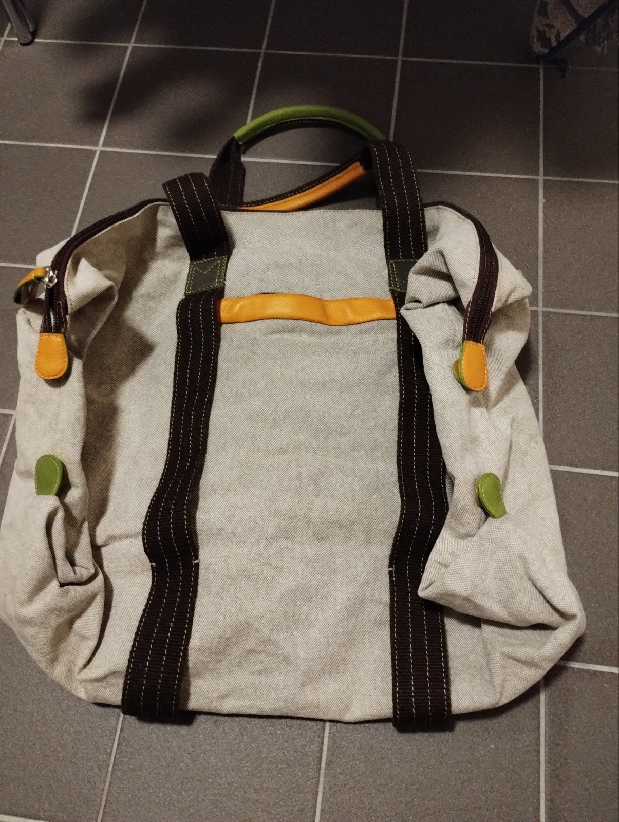 MyWalit canvas met leer super grote tote bag shopper bag, Sieraden, Tassen en Uiterlijk, Ophalen of Verzenden
