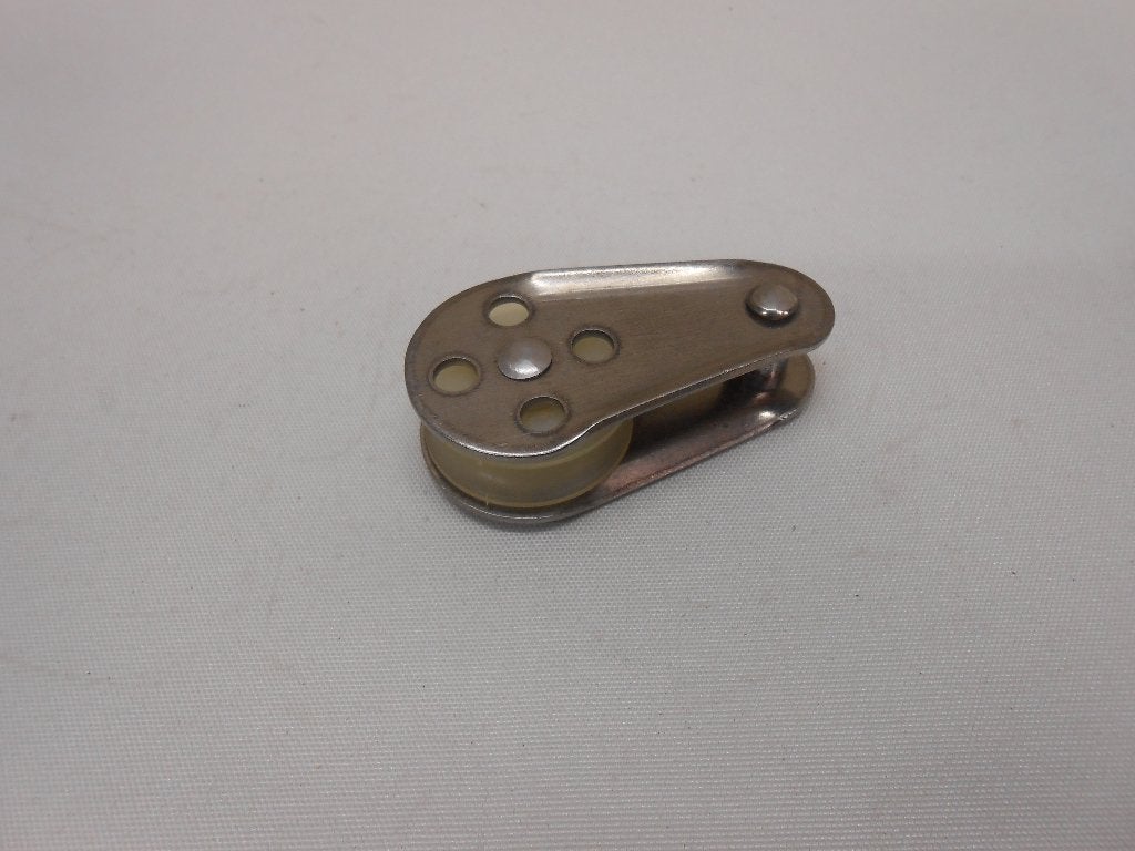 Mini enkelschijfs Blokje, Katrol, RVS, voor 4 - 7 mm lijn, Ophalen of Verzenden, Gebruikt, Lijn of Blok