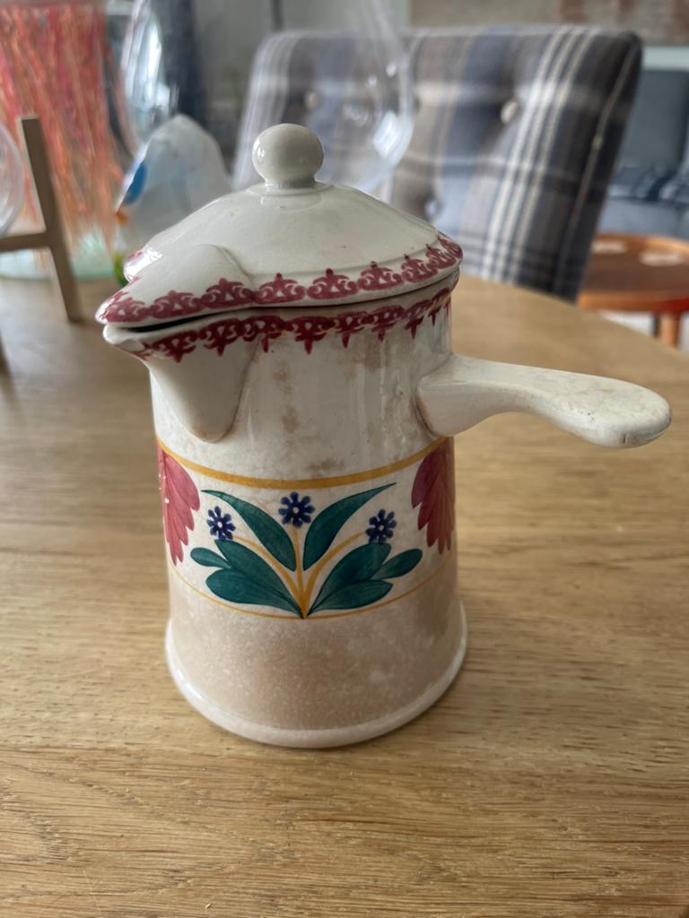 Oud boerenbont stroop of melkkannetje, Antiek en Kunst, Ophalen
