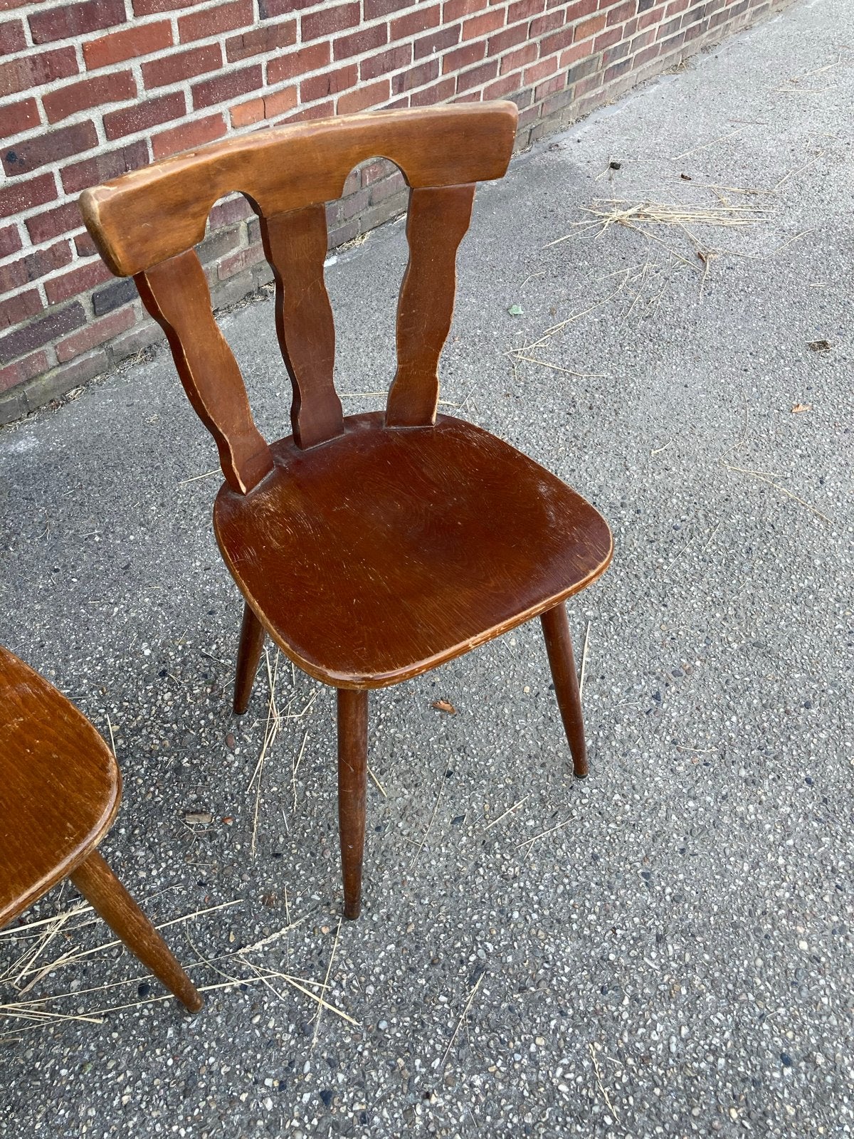 Partij café stoelen typisch jaren 80-90, Huis en Inrichting, Stoelen, Gebruikt, Vijf, Zes of meer stoelen, Hout, Bruin, Ophalen