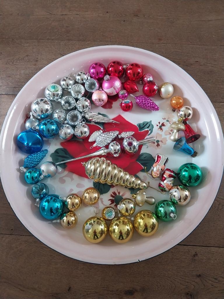 Partij vintage kerstballen, Ophalen of Verzenden, Gebruikt