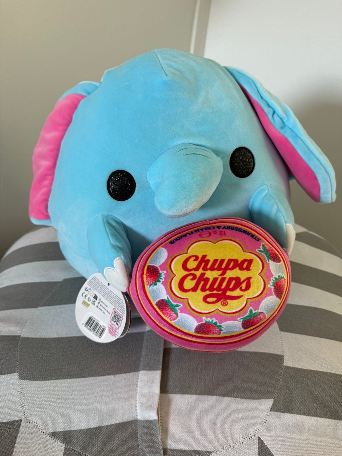 Snackles Lottie (knuffel groot) Chupa Chups blauwe olifant, Overige karakters, Blauw, Nieuw, Ophalen of Verzenden