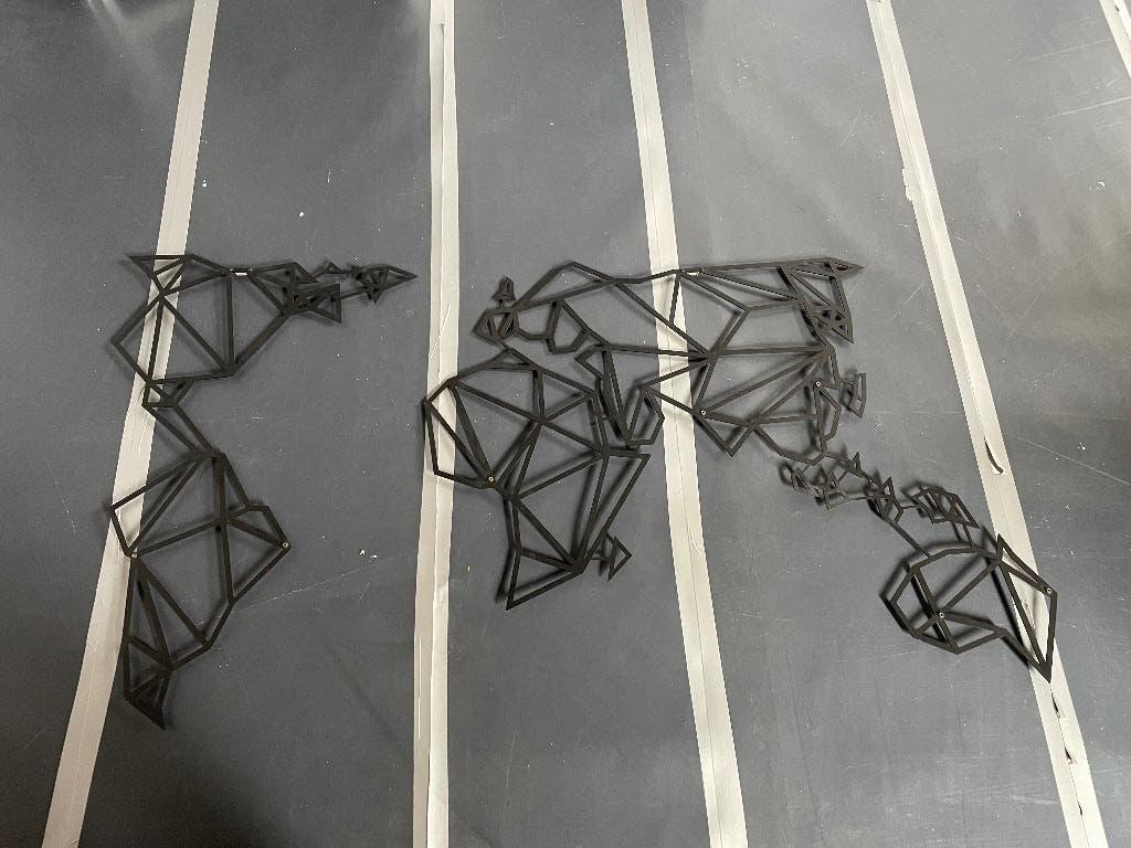 Geometrische open wereldkaart 130x80, Ophalen, Aardrijkskunde