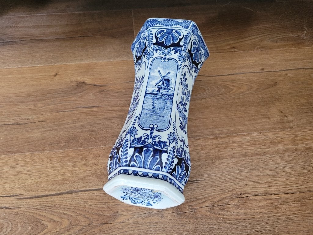Delfts blauwe vaas van Royal Sphinx Maastricht H 24 cm., Ophalen of Verzenden