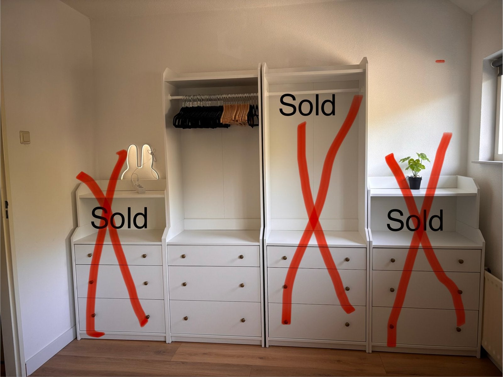 MUST GO- Ikea Hauga Set-4 pieces, can be sold separately, Ophalen, Zo goed als nieuw