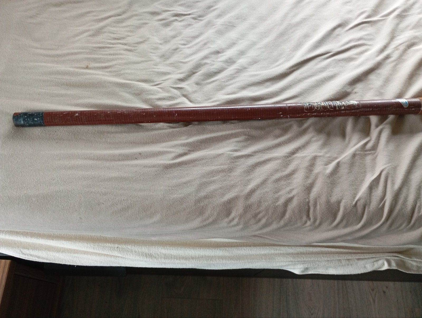 antieke stok hengel 5 meter van polyester, Ophalen of Verzenden, Gebruikt, Complete hengel