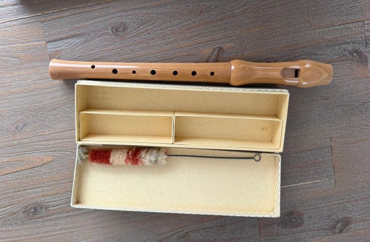 Vintage ADLER C-Sopraan No 2000 houten blokfluit – compleet, Ophalen of Verzenden, Zo goed als nieuw, Sopraan of Sopranino, Met koffer, hoes of etui